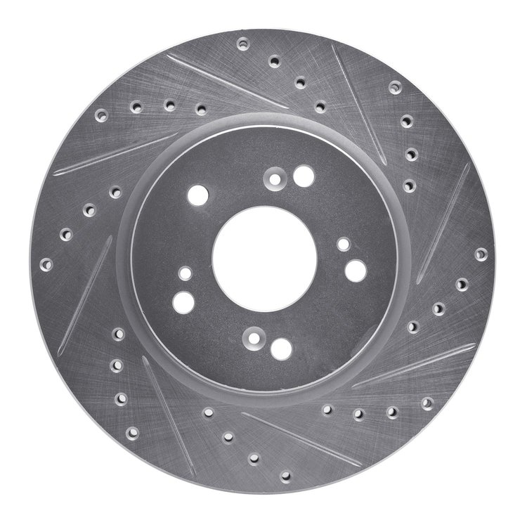 631-59055R Drilled/Slotted Brake Rotor [Silver], 2007-2016 Acura/Honda, Position: Front Right
