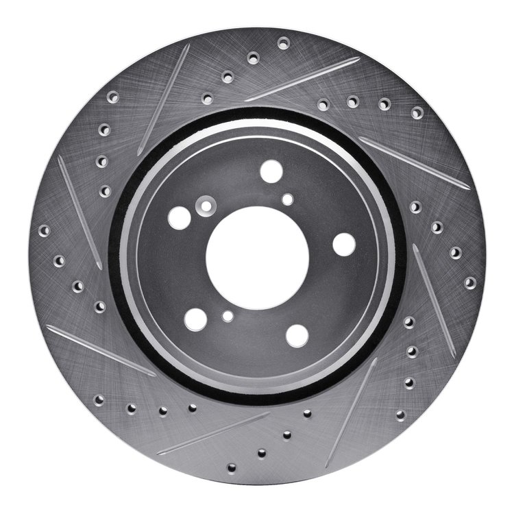 631-59058L Drilled/Slotted Brake Rotor [Silver], Fits Select Acura/Honda, Position: Front Left