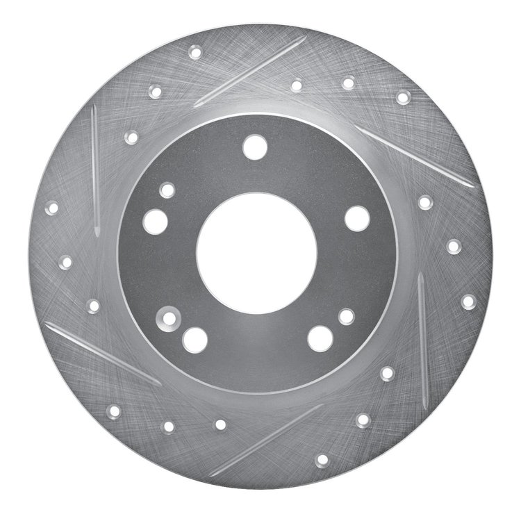 631-59059L Drilled/Slotted Brake Rotor [Silver], Fits Select Acura/Honda, Position: Rear Left