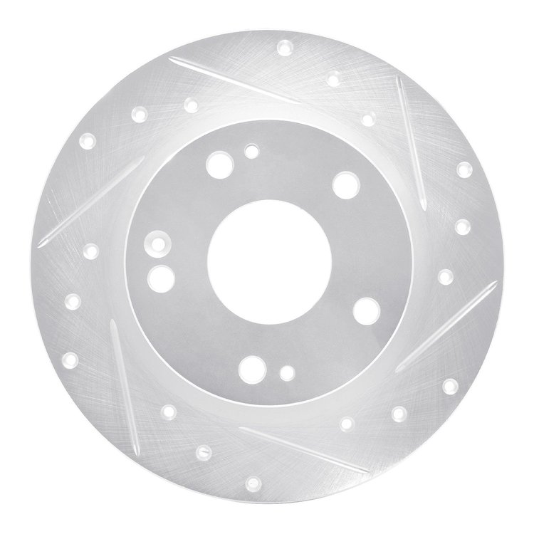 631-59059R Drilled/Slotted Brake Rotor [Silver], Fits Select Acura/Honda, Position: Rear Right