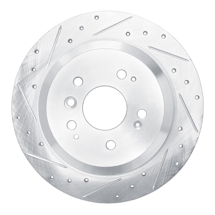 631-59062L Drilled/Slotted Brake Rotor [Silver], Fits Select Acura/Honda, Position: Rear Left