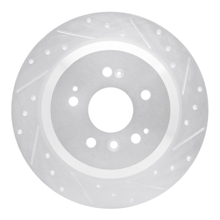 631-59062R Drilled/Slotted Brake Rotor [Silver], Fits Select Acura/Honda, Position: Rear Right