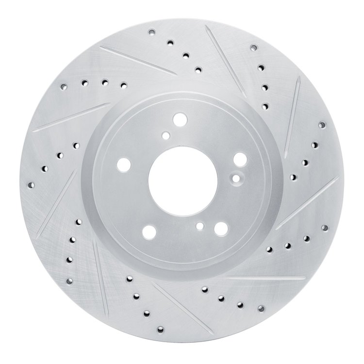 631-59064R Drilled/Slotted Brake Rotor [Silver], Fits Select Acura/Honda, Position: Front Right