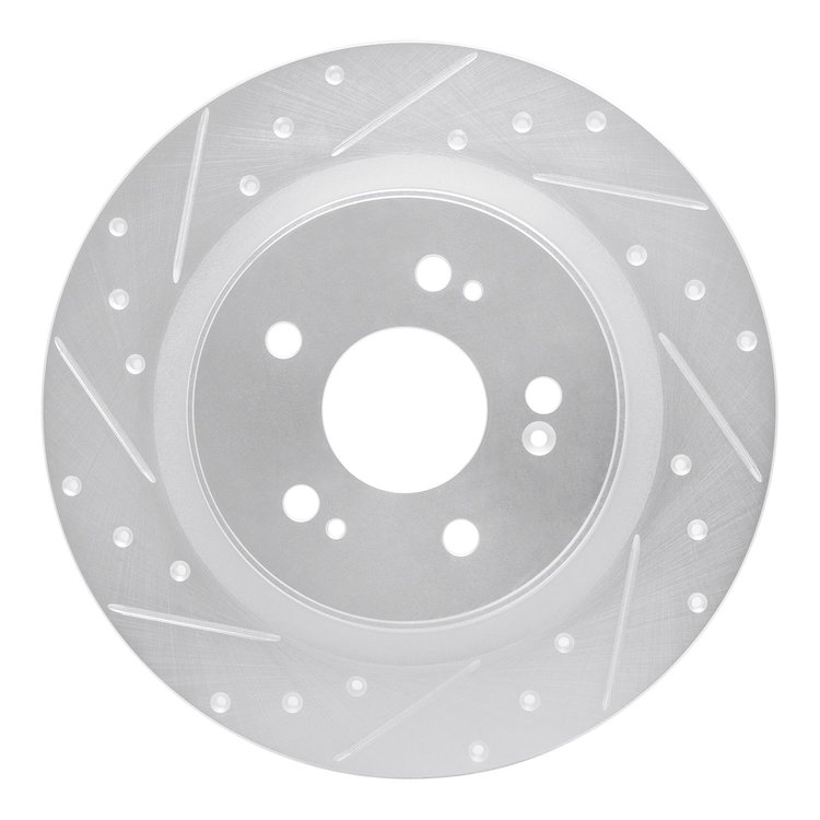 631-59066L Drilled/Slotted Brake Rotor [Silver], Fits Select Acura/Honda, Position: Rear Left