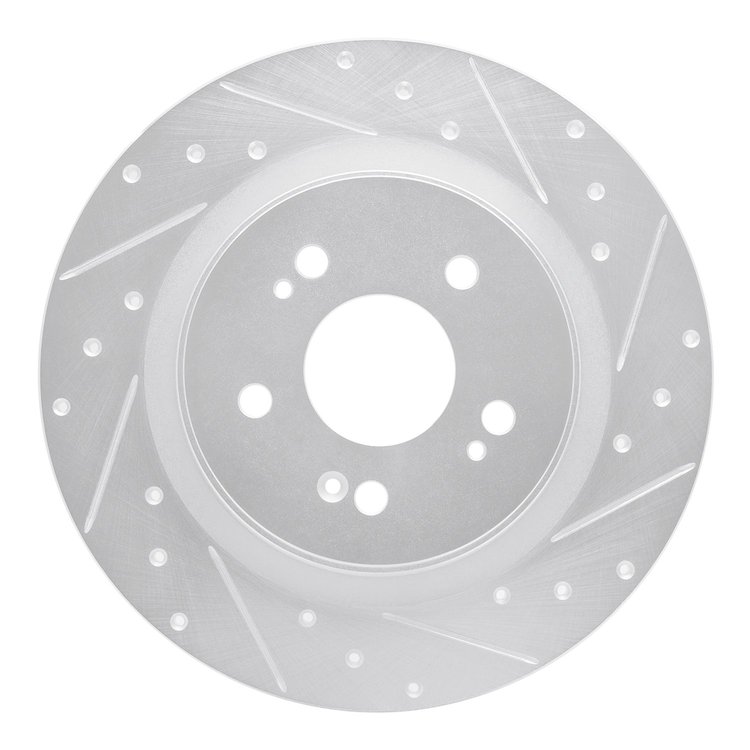631-59066R Drilled/Slotted Brake Rotor [Silver], Fits Select Acura/Honda, Position: Rear Right
