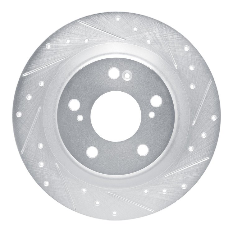 631-59067R Drilled/Slotted Brake Rotor [Silver], Fits Select Acura/Honda, Position: Rear Right