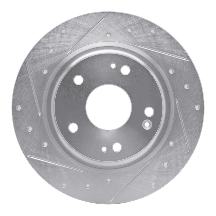 631-59068L Drilled/Slotted Brake Rotor [Silver], 2017-2020 Acura/Honda, Position: Rear Left