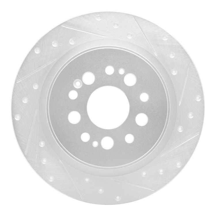 631-59070R Drilled/Slotted Brake Rotor [Silver], Fits Select Acura/Honda, Position: Rear Right
