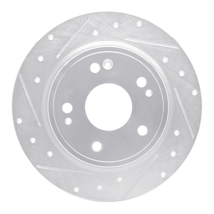 631-59071L Drilled/Slotted Brake Rotor [Silver], Fits Select Acura/Honda, Position: Rear Left