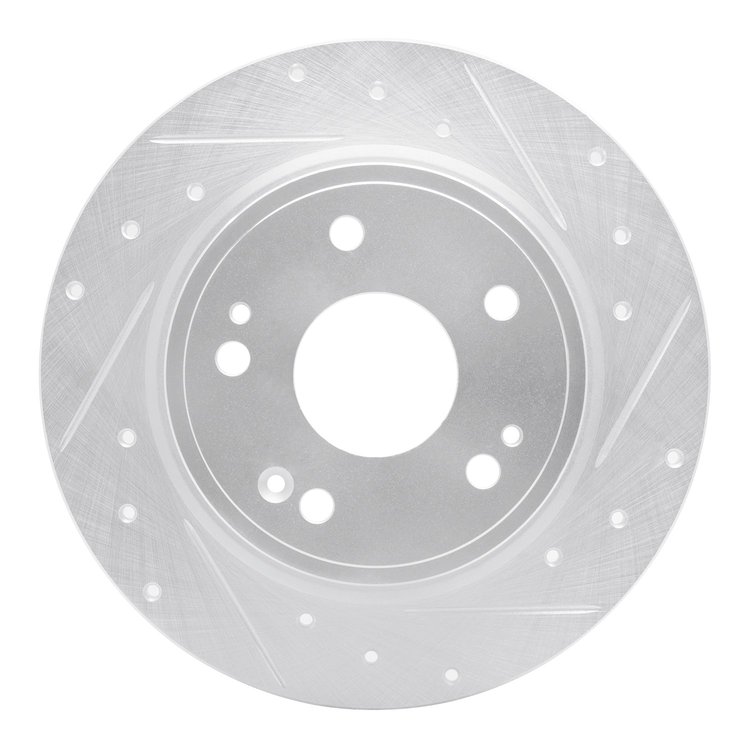 631-59071R Drilled/Slotted Brake Rotor [Silver], Fits Select Acura/Honda, Position: Rear Right