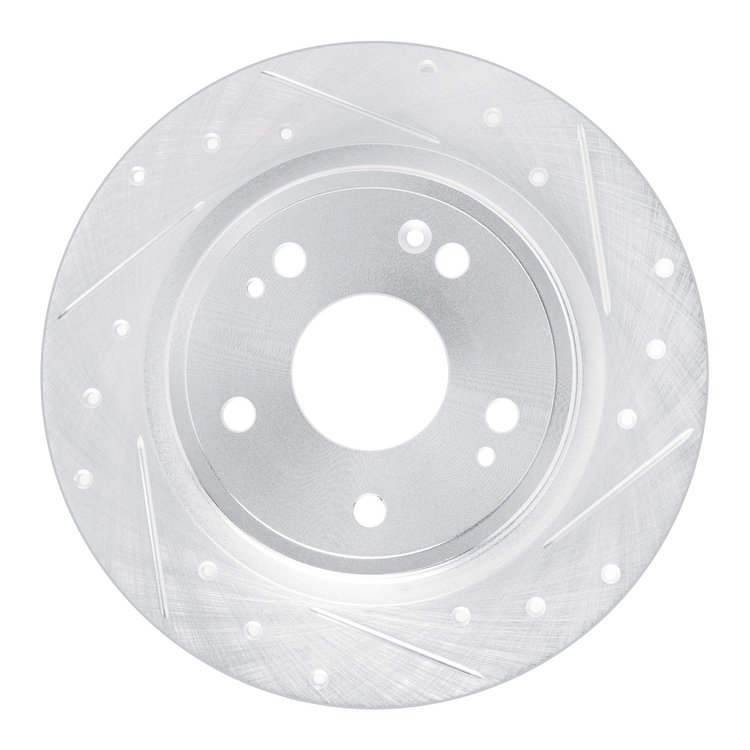631-59073R Drilled/Slotted Brake Rotor [Silver], Fits Select Acura/Honda, Position: Rear Right