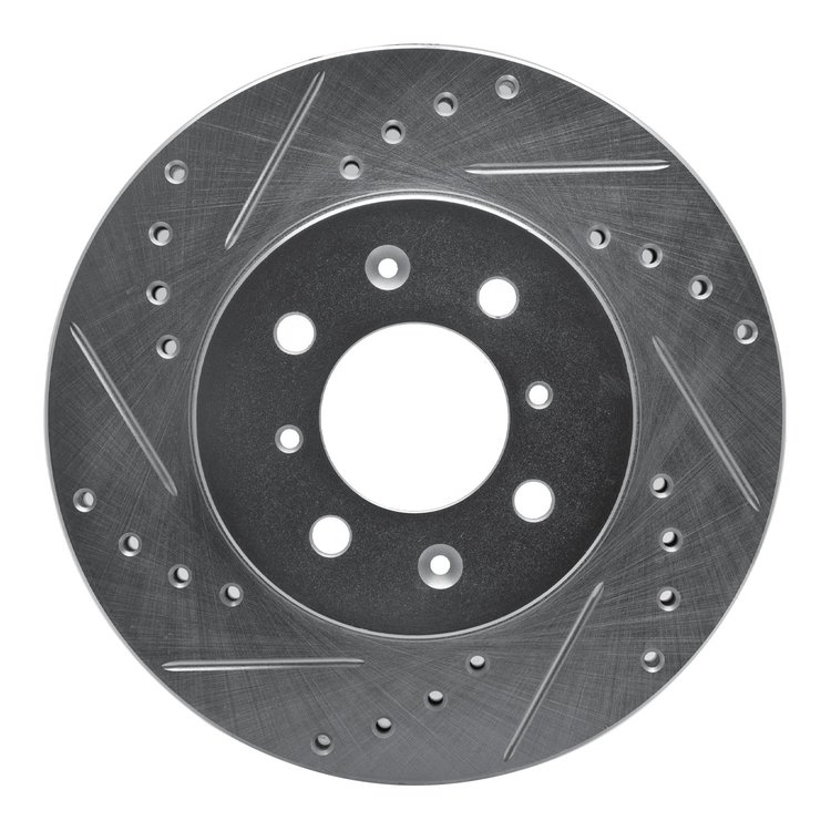 631-60000L Drilled/Slotted Brake Rotor [Silver], 1987-1991 Sterling, Position: Front Left