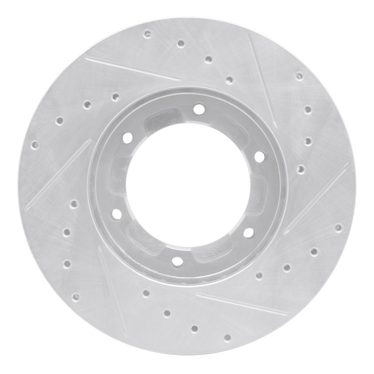 631-60002L Drilled/Slotted Brake Rotor [Silver], 1995-2011 Multiple Makes/Models, Position: Fr Left