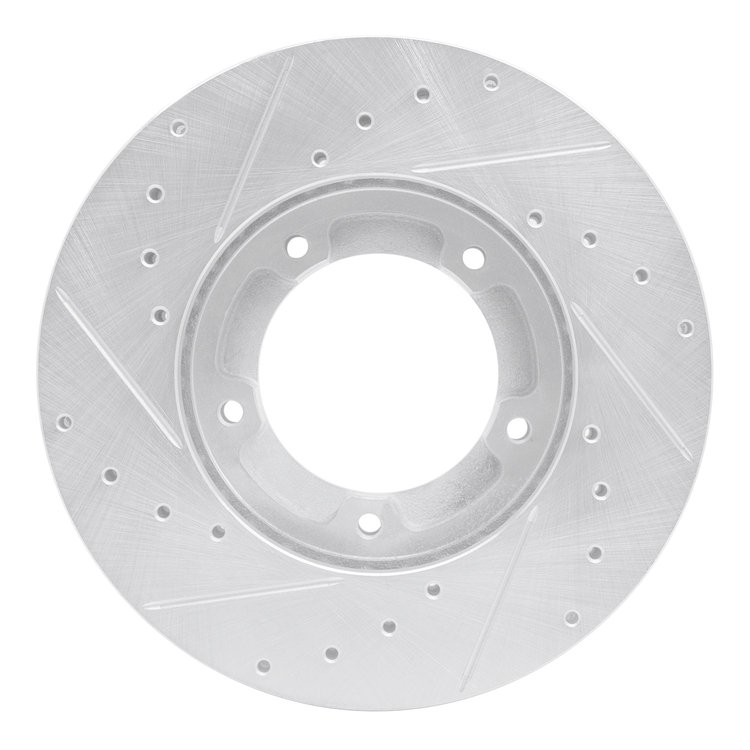 631-60004R Drilled/Slotted Brake Rotor [Silver], 2000-2018 Multiple Makes/Models, Position: Fr Right