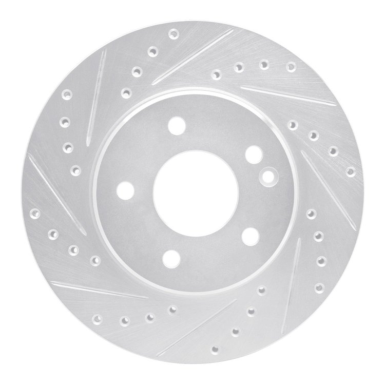 631-63000L Drilled/Slotted Brake Rotor [Silver], 1994-1997 Mercedes-Benz, Position: Front Left