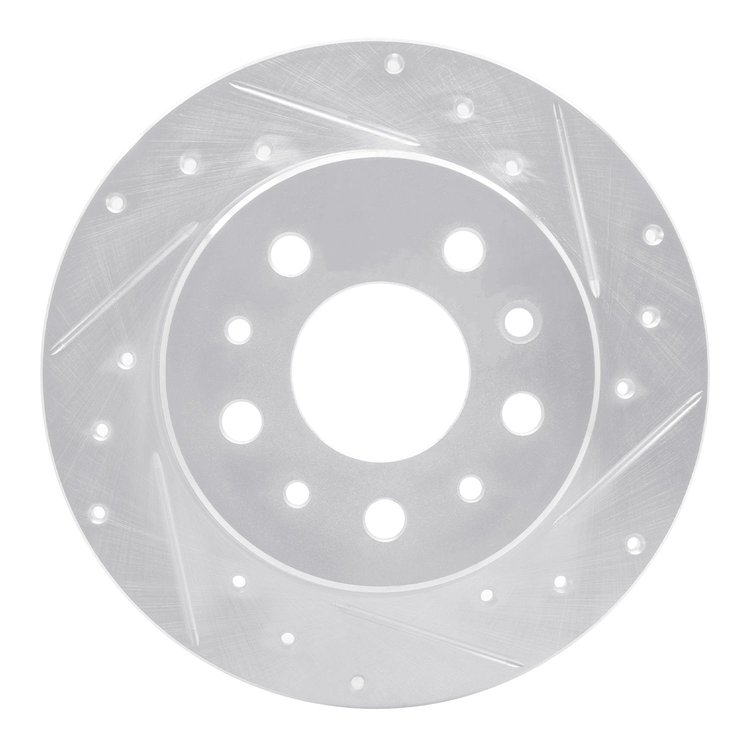 631-63003R Drilled/Slotted Brake Rotor [Silver], 1961-1991 Mercedes-Benz, Position: Rear Right