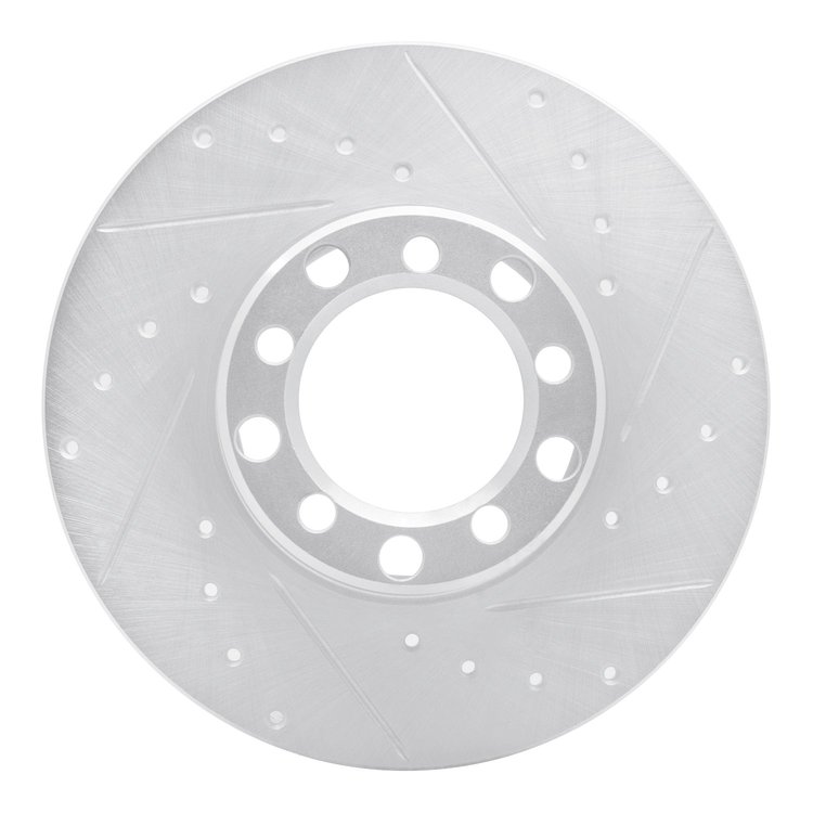 631-63005R Drilled/Slotted Brake Rotor [Silver], 1968-1976 Mercedes-Benz, Position: Front Right
