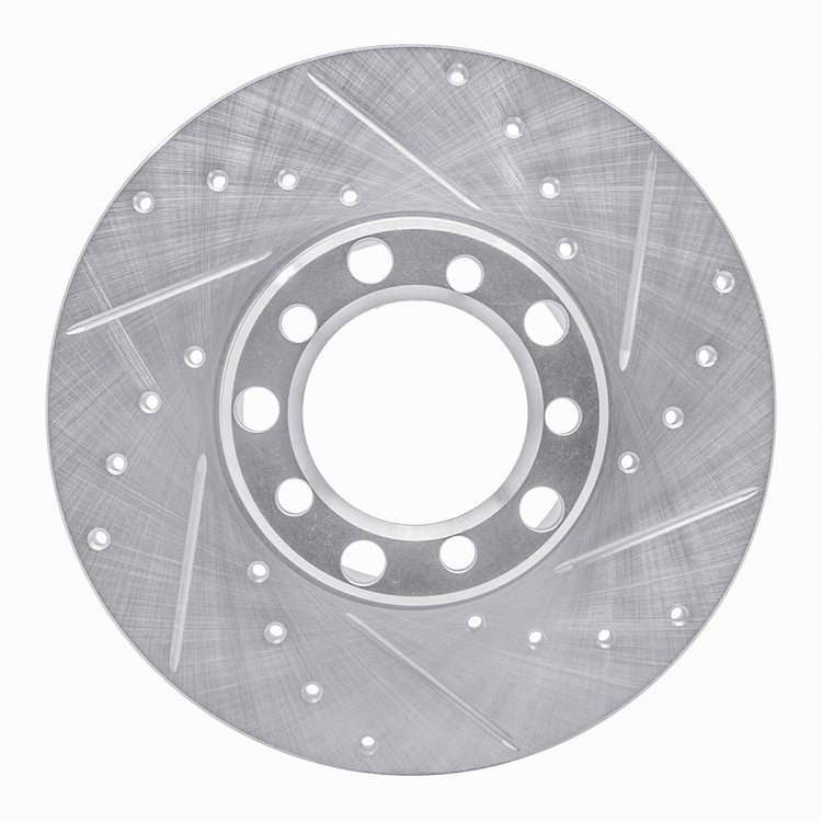 631-63006R Drilled/Slotted Brake Rotor [Silver], 1973-1985 Mercedes-Benz, Position: Front Right