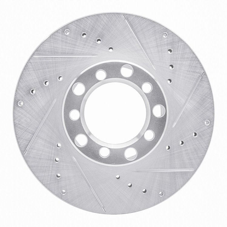 631-63008R Drilled/Slotted Brake Rotor [Silver], 1979-1985 Mercedes-Benz, Position: Front Right