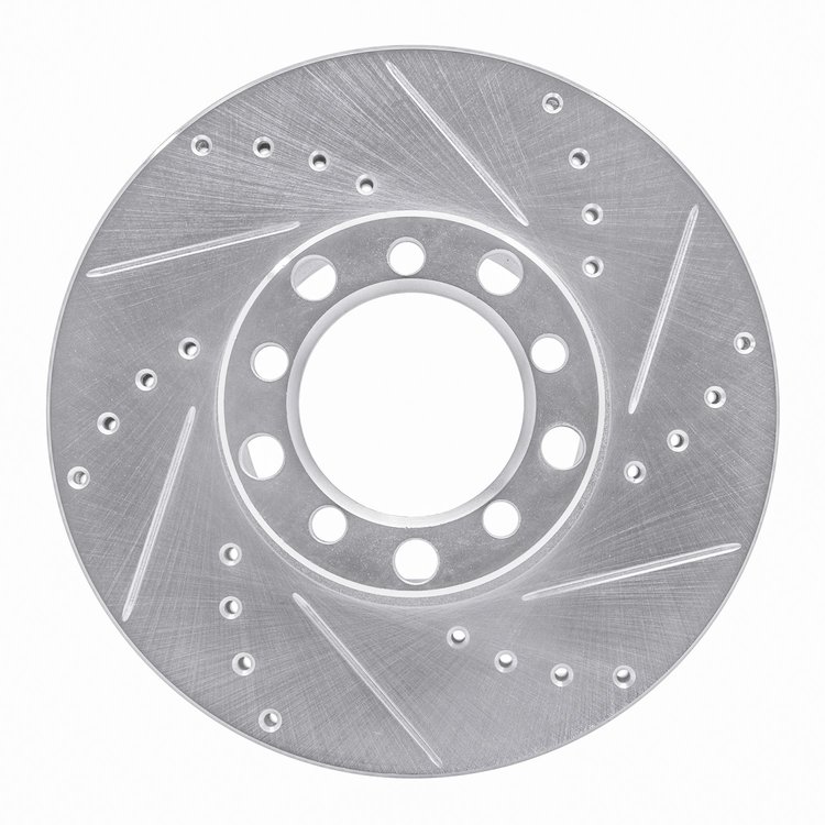 631-63009R Drilled/Slotted Brake Rotor [Silver], 1972-1980 Mercedes-Benz, Position: Front Right