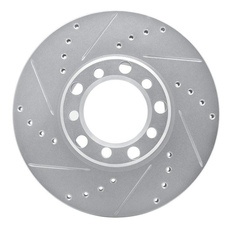 631-63010L Drilled/Slotted Brake Rotor [Silver], 1972-1974 Mercedes-Benz, Position: Front Left