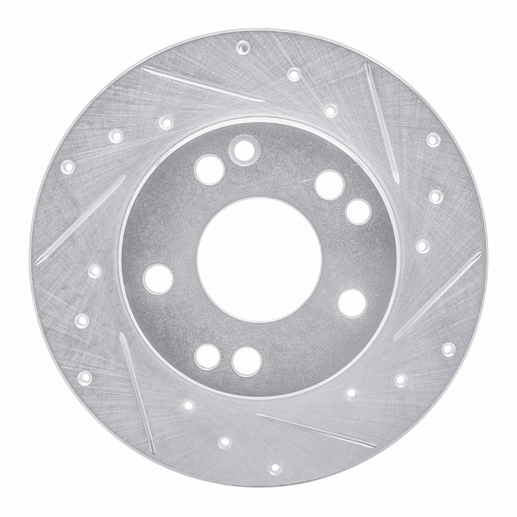 631-63011R Drilled/Slotted Brake Rotor [Silver], 1983-1989 Mercedes-Benz, Position: Front Right