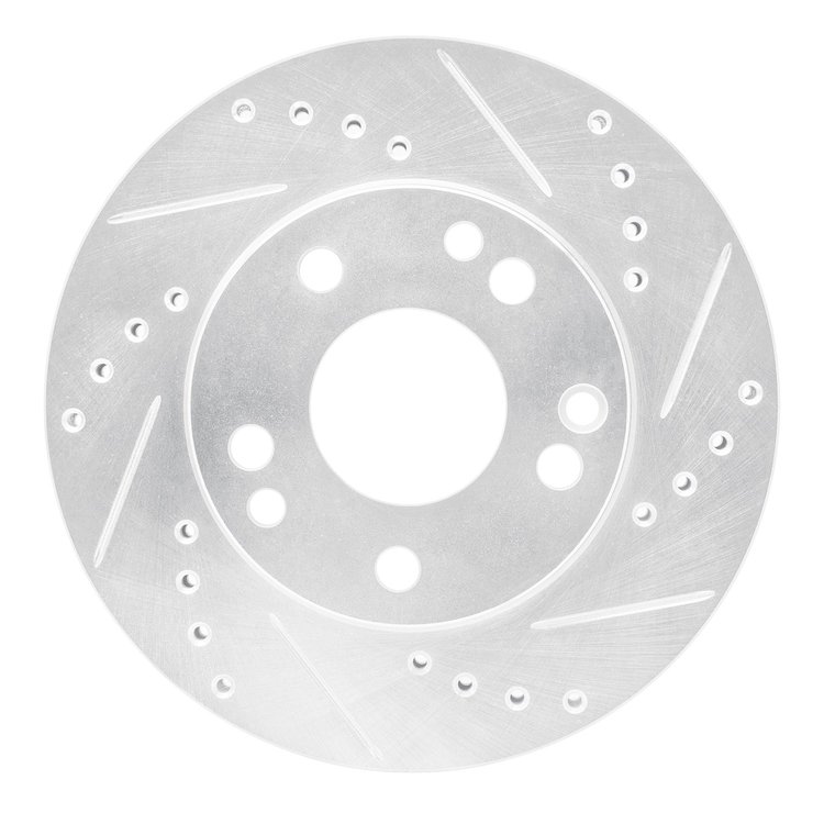 631-63012R Drilled/Slotted Brake Rotor [Silver], 1987-1993 Mercedes-Benz, Position: Front Right
