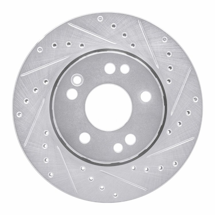 631-63014R Drilled/Slotted Brake Rotor [Silver], 1990-1992 Mercedes-Benz, Position: Front Right