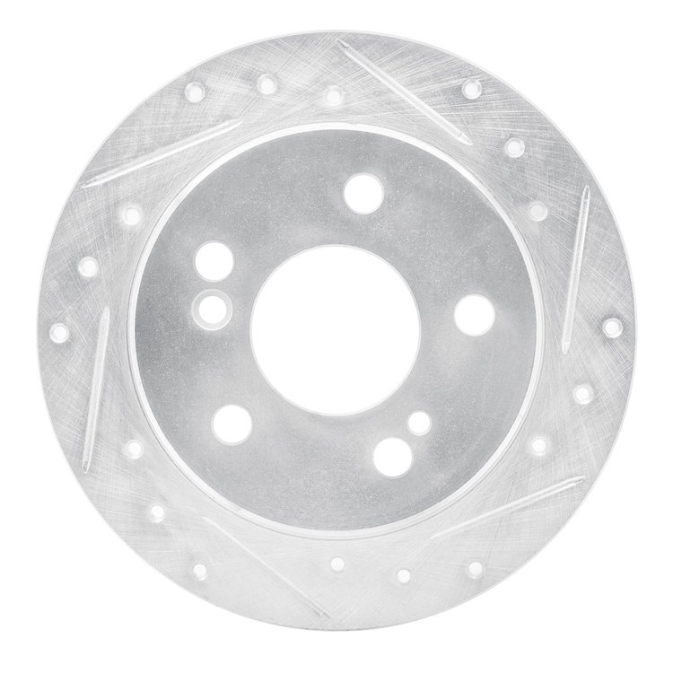 631-63015R Drilled/Slotted Brake Rotor [Silver], 1983-1995 Mercedes-Benz, Position: Rear Right