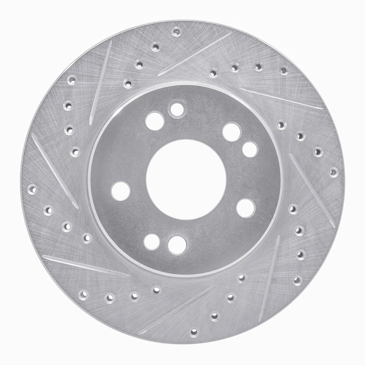 631-63016L Drilled/Slotted Brake Rotor [Silver], 1984-1995 Mercedes-Benz, Position: Front Left