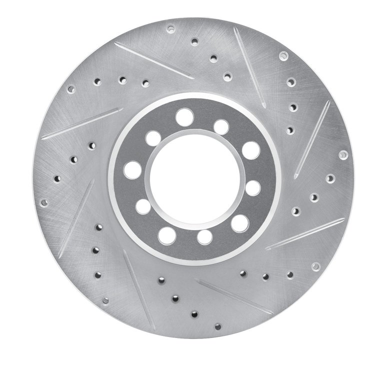 631-63017R Drilled/Slotted Brake Rotor [Silver], 1985-1991 Mercedes-Benz, Position: Front Right
