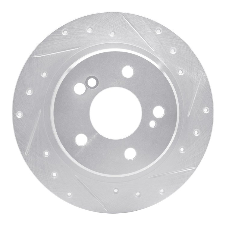 631-63018R Drilled/Slotted Brake Rotor [Silver], 1990-1995 Mercedes-Benz, Position: Rear Right