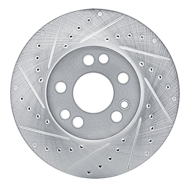 631-63021L Drilled/Slotted Brake Rotor [Silver], 1991-1999 Mercedes-Benz, Position: Front Left