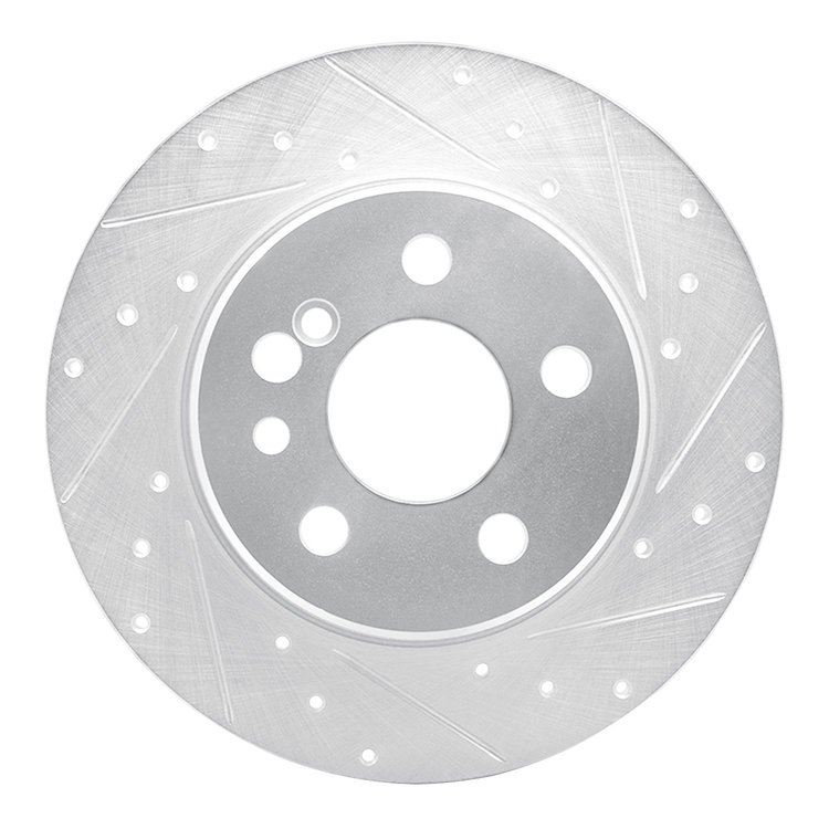 631-63022R Drilled/Slotted Brake Rotor [Silver], 1991-1999 Mercedes-Benz, Position: Rear Right
