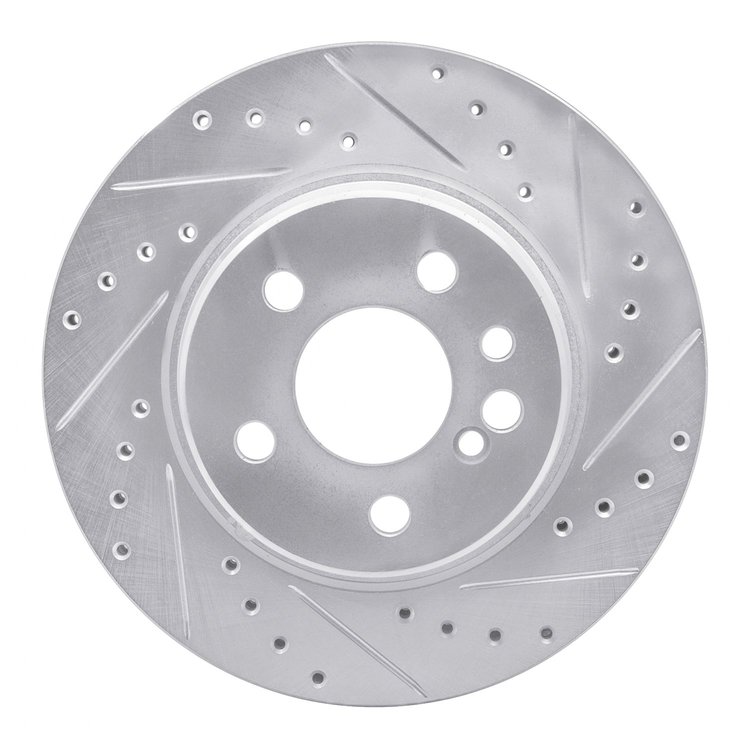 631-63024R Drilled/Slotted Brake Rotor [Silver], 1992-1999 Mercedes-Benz, Position: Rear Right