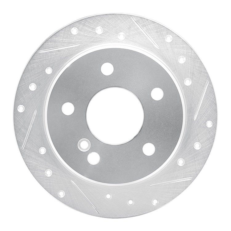 631-63027R Drilled/Slotted Brake Rotor [Silver], 1994-1998 Mercedes-Benz, Position: Rear Right
