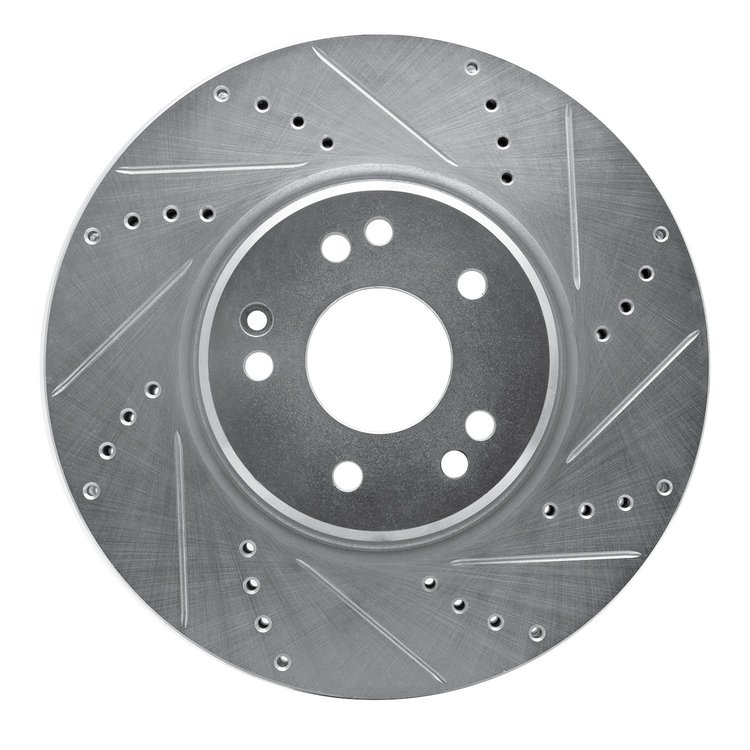 631-63028D Drilled/Slotted Brake Rotor [Silver], 1994-2002 Mercedes-Benz, Position: Right Front