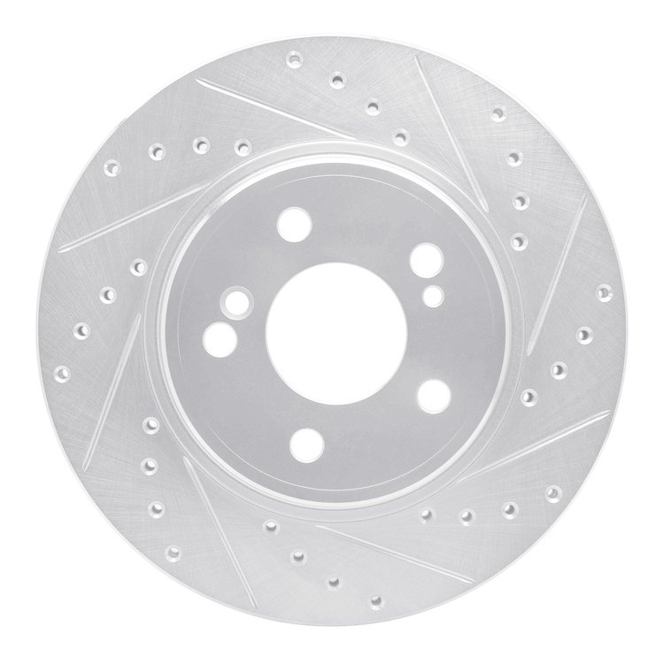 631-63030R Drilled/Slotted Brake Rotor [Silver], 1993-2002 Mercedes-Benz, Position: Rear Right