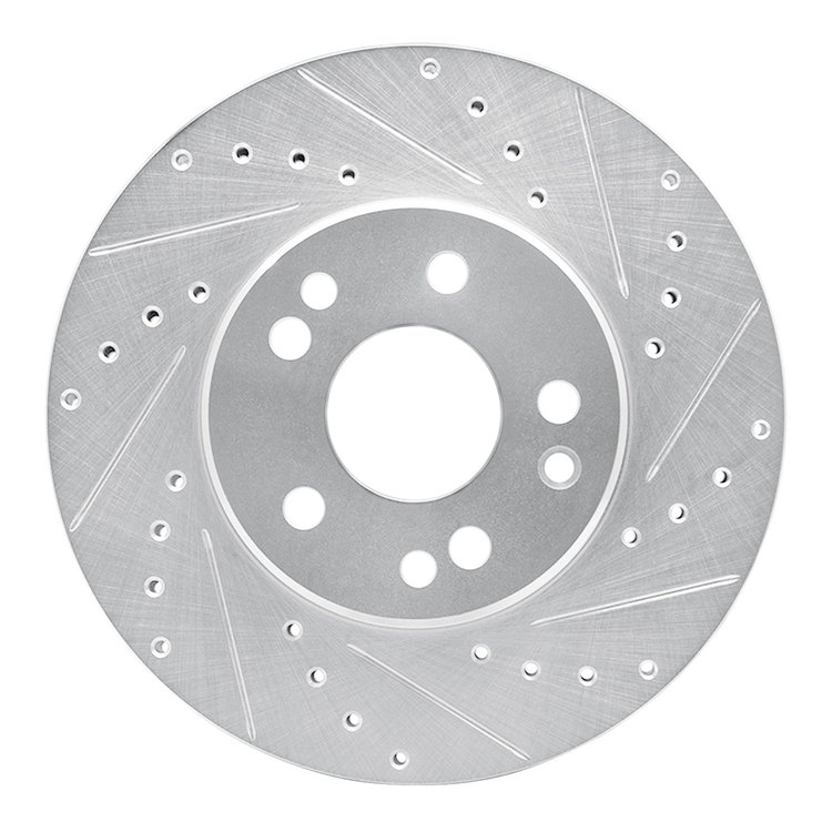 631-63031R Drilled/Slotted Brake Rotor [Silver], 1990-1995 Mercedes-Benz, Position: Front Right
