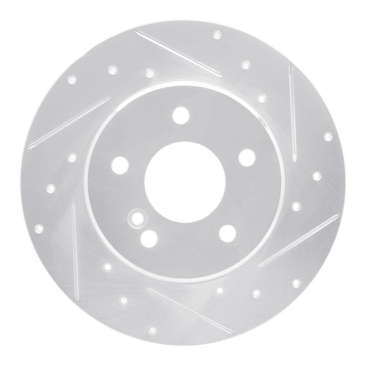 631-63032R Drilled/Slotted Brake Rotor [Silver], 1994-2011 Mercedes-Benz, Position: Rear Right