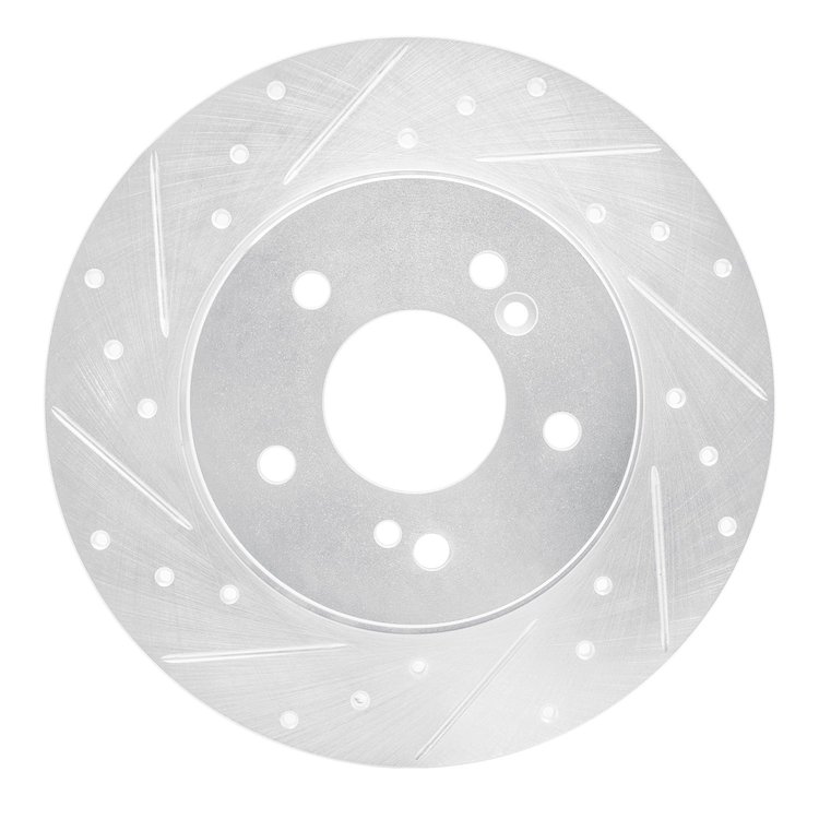 631-63035L Drilled/Slotted Brake Rotor [Silver], 1996-1998 Mercedes-Benz, Position: Rear Left