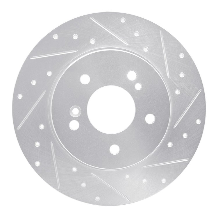 631-63035R Drilled/Slotted Brake Rotor [Silver], 1996-1998 Mercedes-Benz, Position: Rear Right