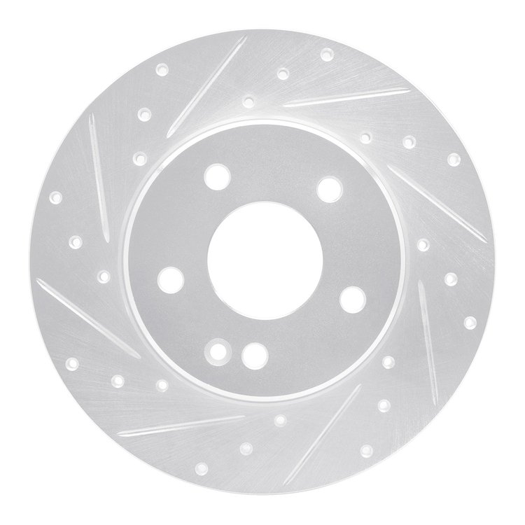 631-63036L Drilled/Slotted Brake Rotor [Silver], 1997-1998 Mercedes-Benz, Position: Front Left