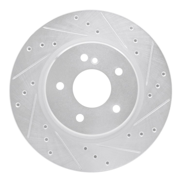 631-63040R Drilled/Slotted Brake Rotor [Silver], 1998-2009 Multiple Makes/Models, Position: Rear Right