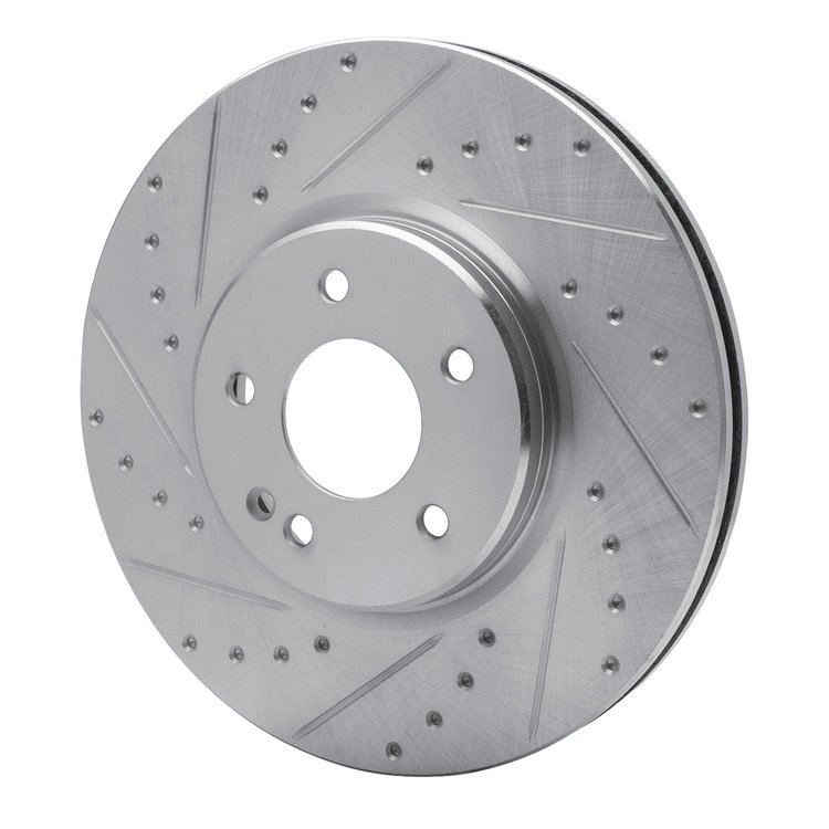 631-63045L Drilled/Slotted Brake Rotor [Silver], 1996-1997 Mercedes-Benz, Position: Front Left