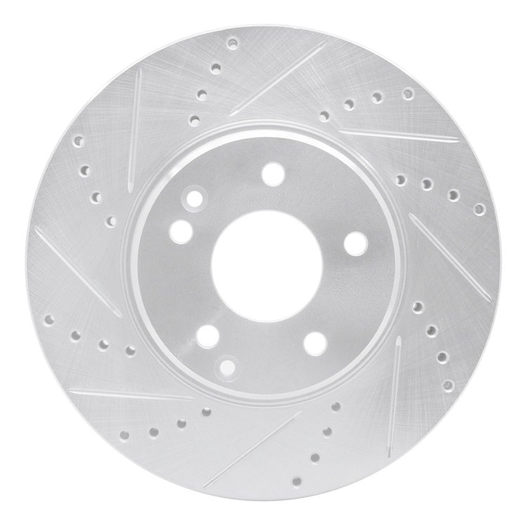 631-63048L Drilled/Slotted Brake Rotor [Silver], 1996-2011 Multiple Makes/Models, Position: Front Left