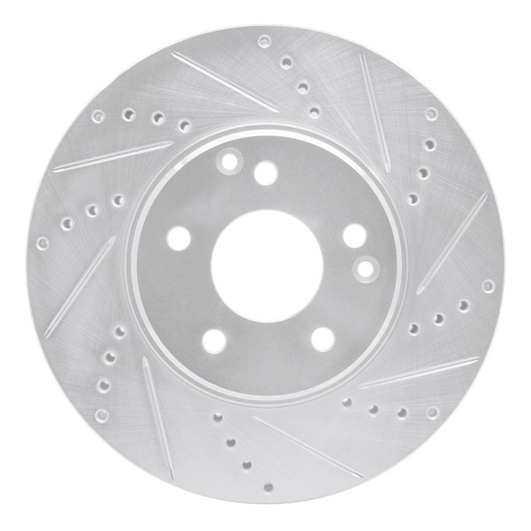 631-63048R Drilled/Slotted Brake Rotor [Silver], 1996-2011 Multiple Makes/Models, Position: Front Right