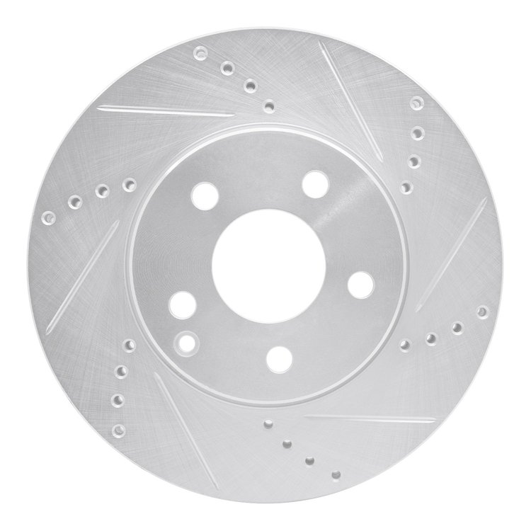 631-63050R Drilled/Slotted Brake Rotor [Silver], 2003-2009 Mercedes-Benz, Position: Front Right