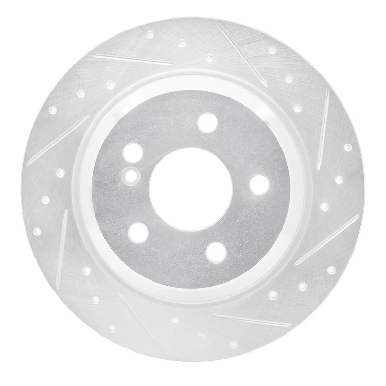 631-63060R Drilled/Slotted Brake Rotor [Silver], 2003-2006 Mercedes-Benz, Position: Rear Right