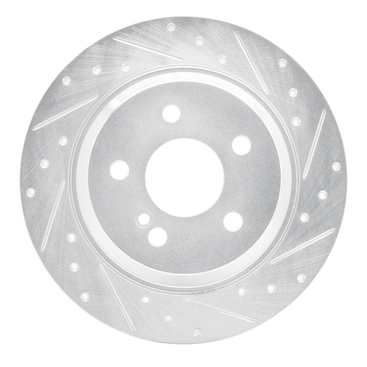 631-63078R Drilled/Slotted Brake Rotor [Silver], 2007-2013 Mercedes-Benz, Position: Rear Right